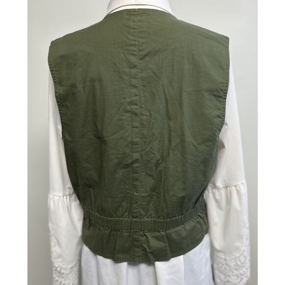 Vintage Womens Plaid Tartan Vest Medium Academia Boho 90s Preppy Classic Cotton - Picture 7 of 14